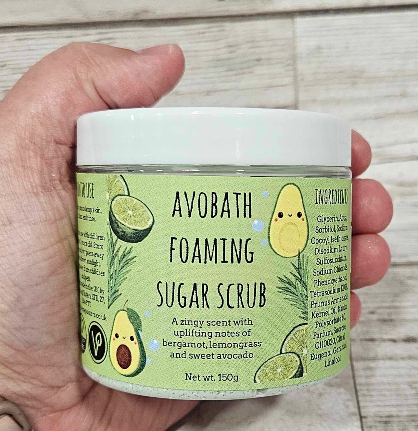 'AvoBath' Foaming Body Sugar Scrub-150g