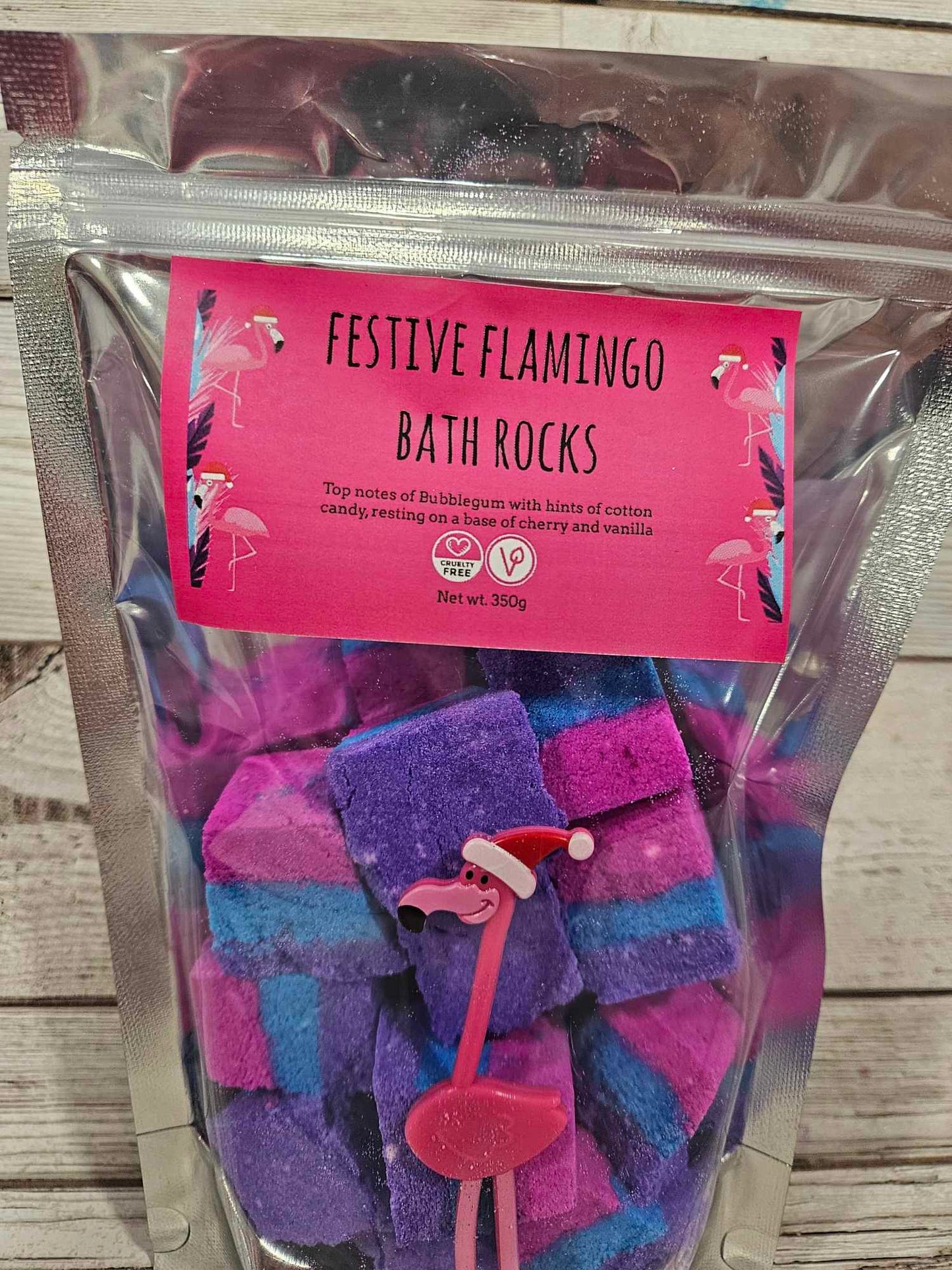 'Festive Flamingo' Christmas Bath Rocks