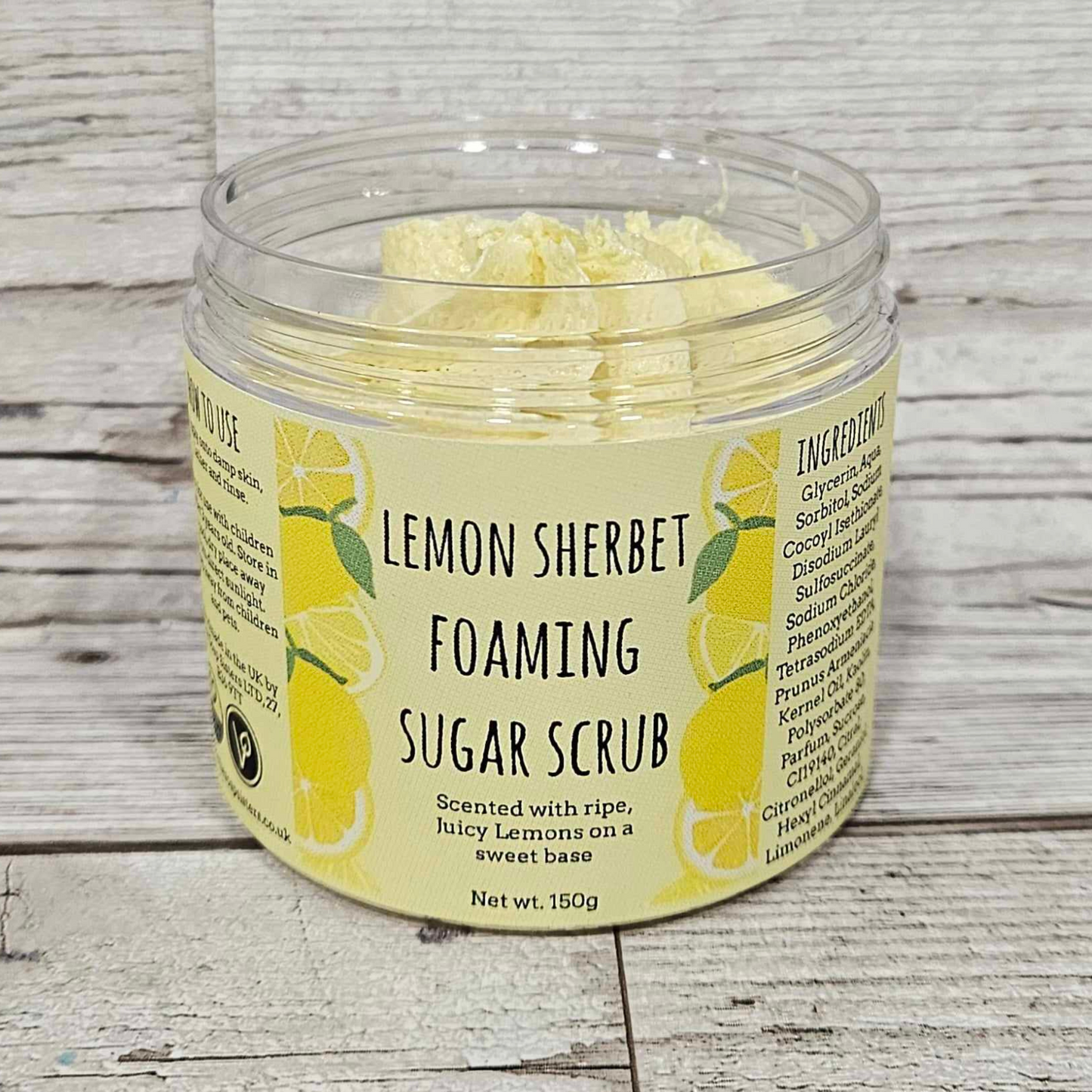 'Lemon Sherbet' Foaming Body Sugar Scrub-150g