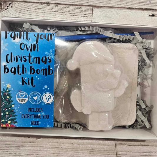 'Christmas Blue Dog' Paint your own Bath Bomb Kit