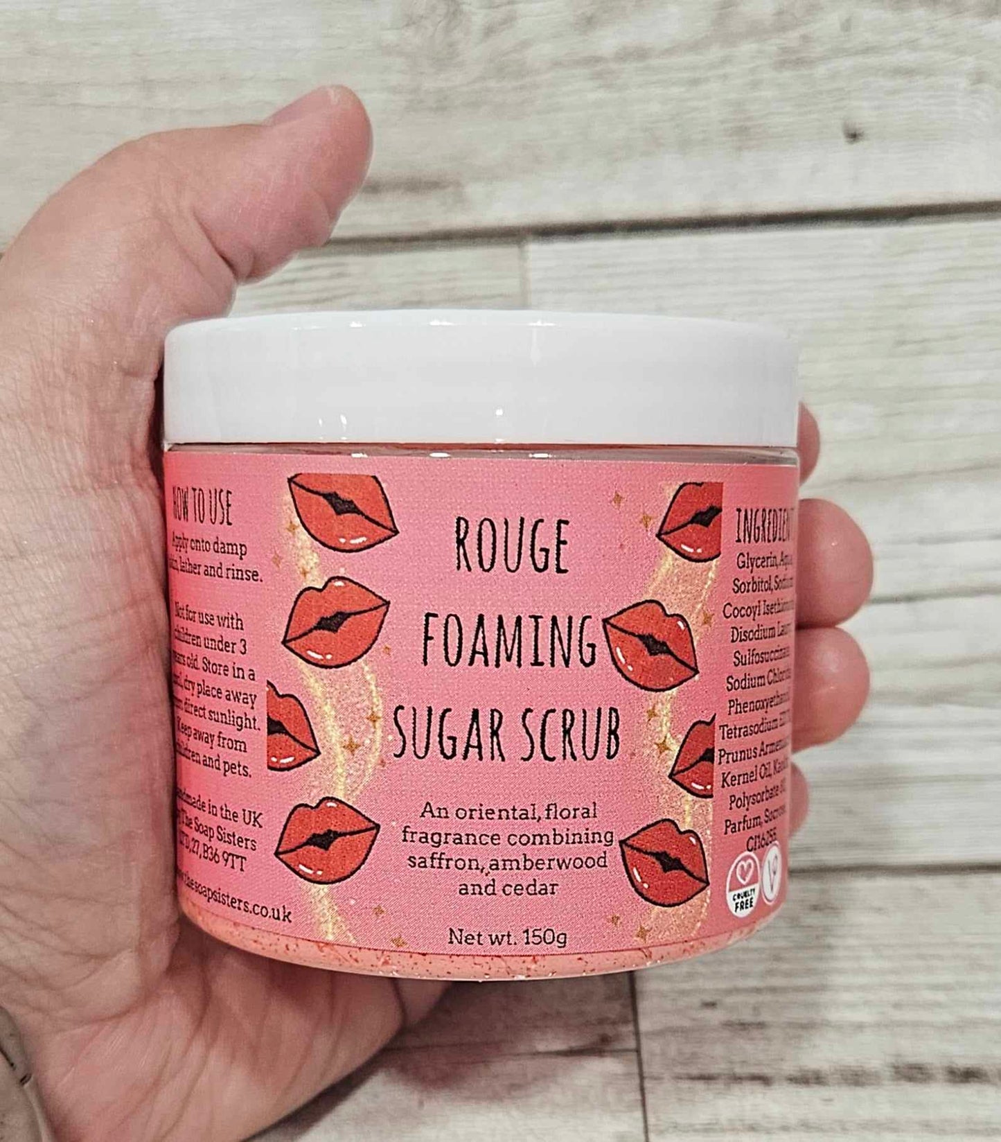 'Rouge' Foaming Body Sugar Scrub-150g