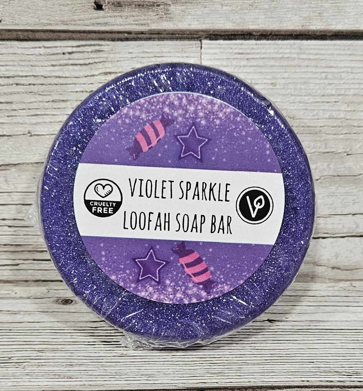 'Violet Sparkle' Loofah Soap Bar