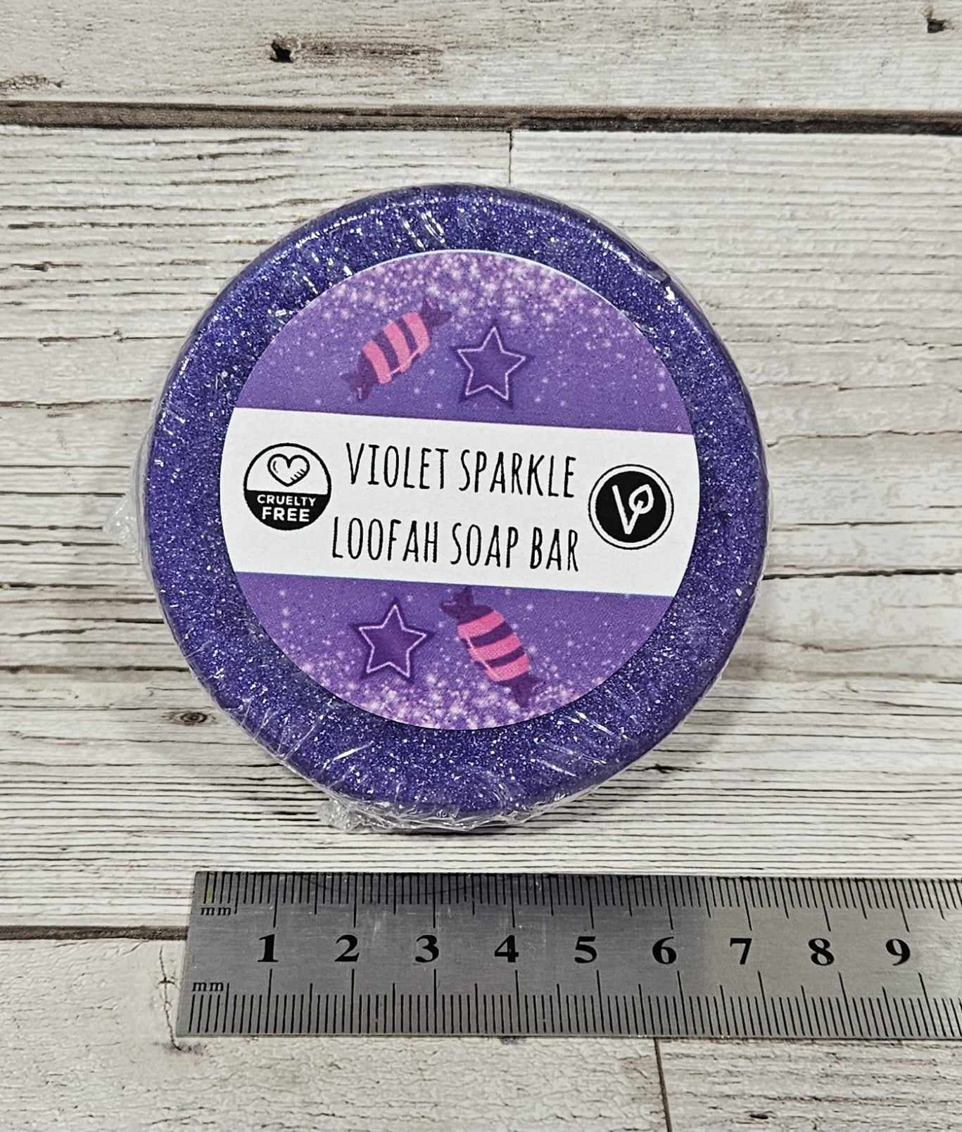 'Violet Sparkle' Loofah Soap Bar