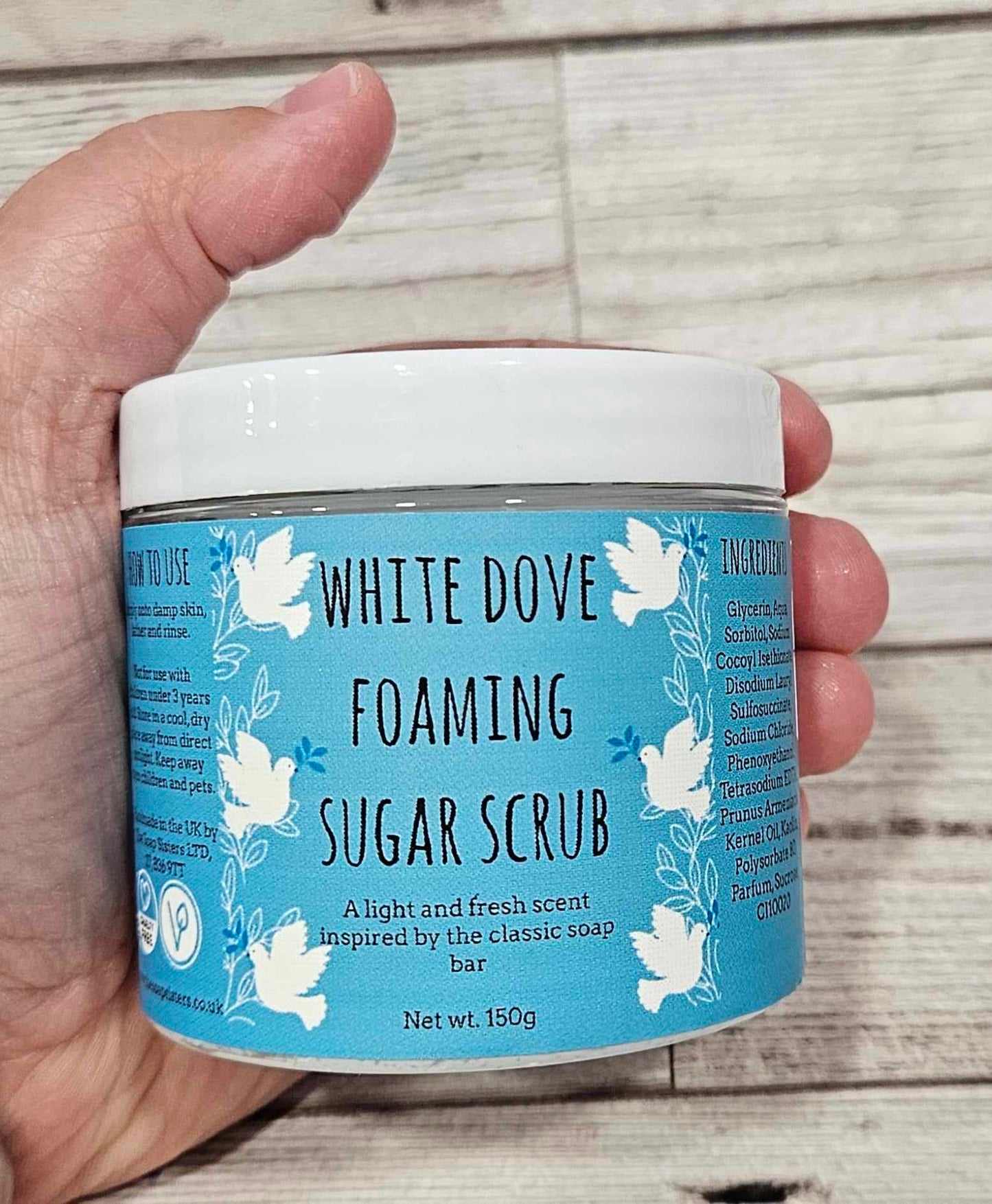 'White Dove' Foaming Body Sugar Scrub-150g